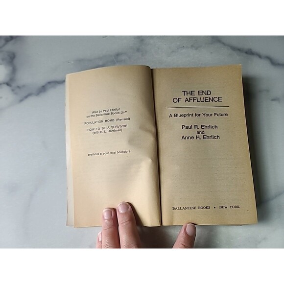 The End Of Affluence By Paul R. Ehrlich Paperback - Picture 3 of 10